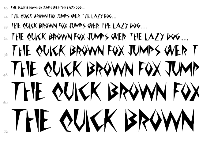 Jazzy Caveman font waterfall